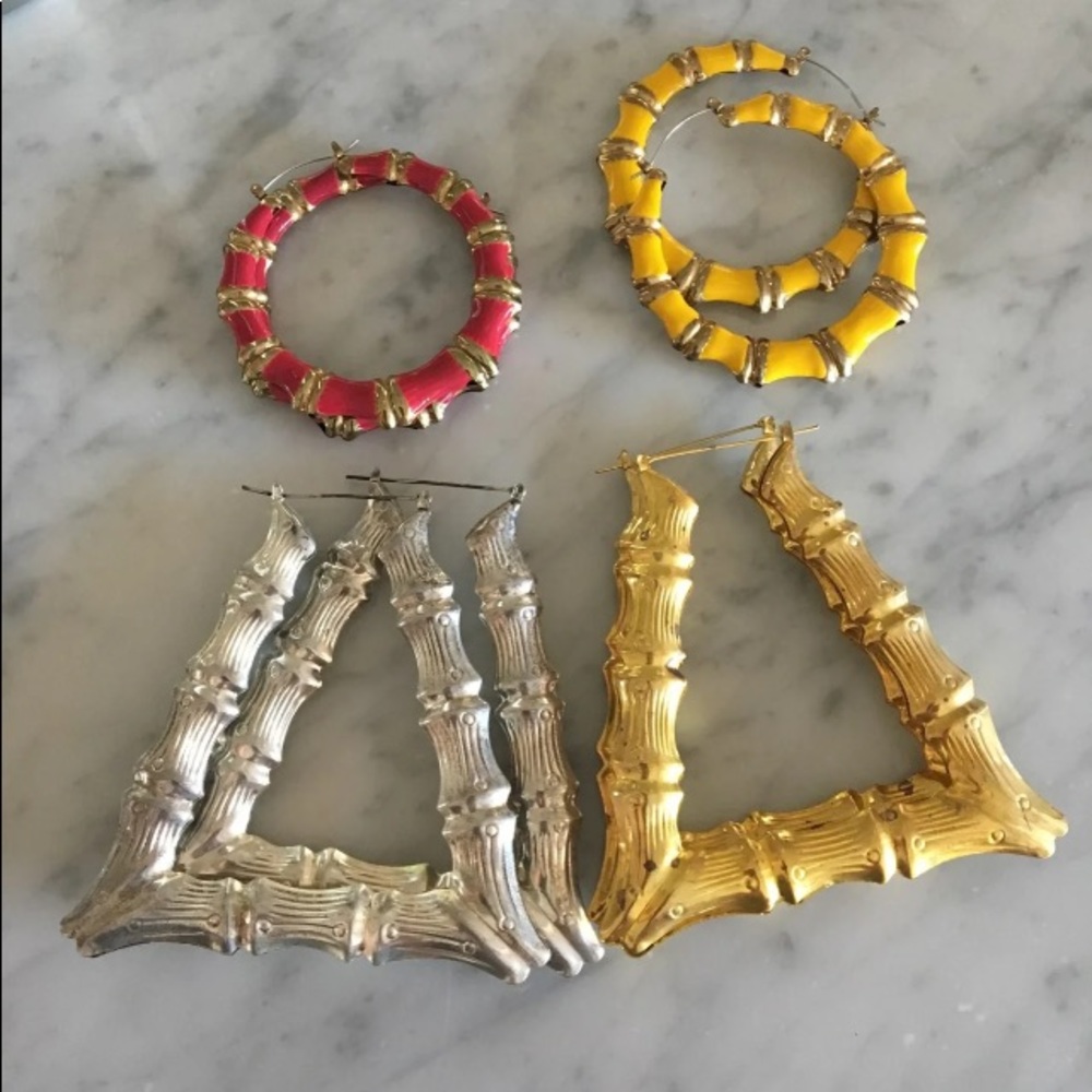BAMBOO EARRING 4 pair bundle